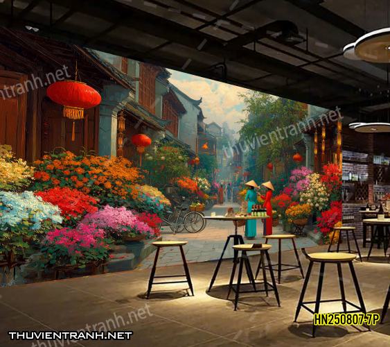 Tranh dán tường Phố cổ Hà Nội, Phố xưa - -HN250807-7P - Kết quả tìm kiếm tranh tường